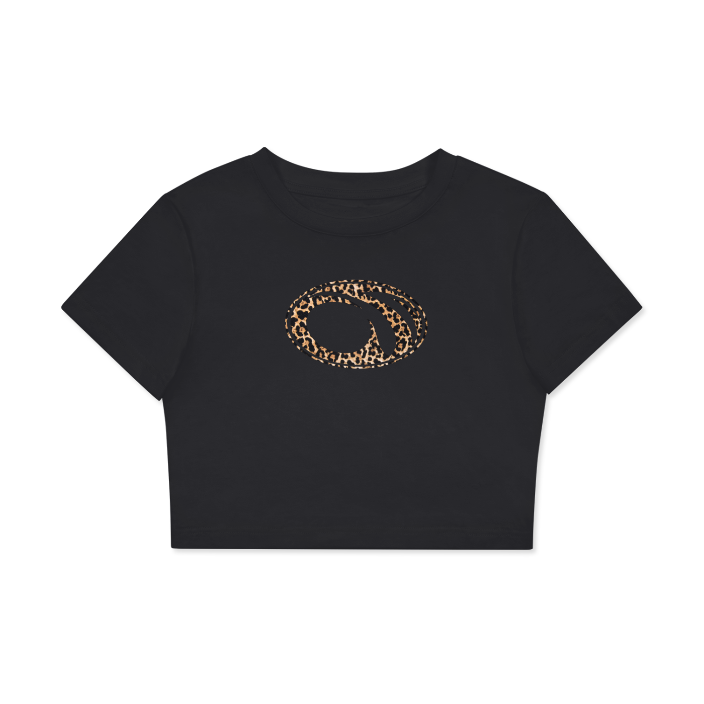 Black Leopard Print Crop Top