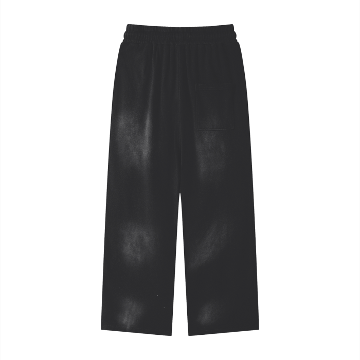 Black "CNCRTE" Wide-Legged Sweats