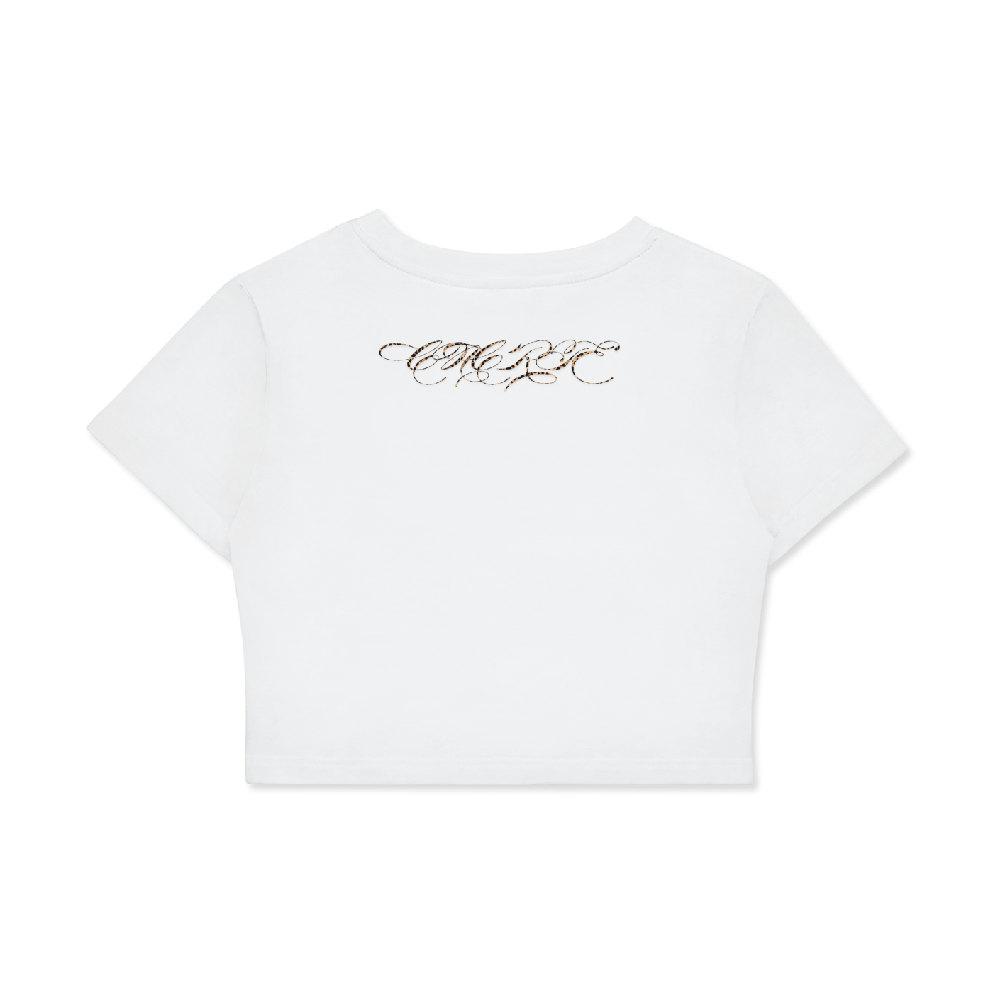 White Leopard Print Crop Top