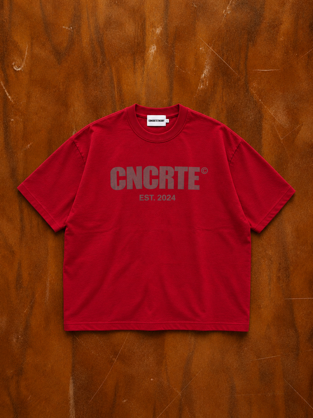 Dark Red "CNCRTE" Tee