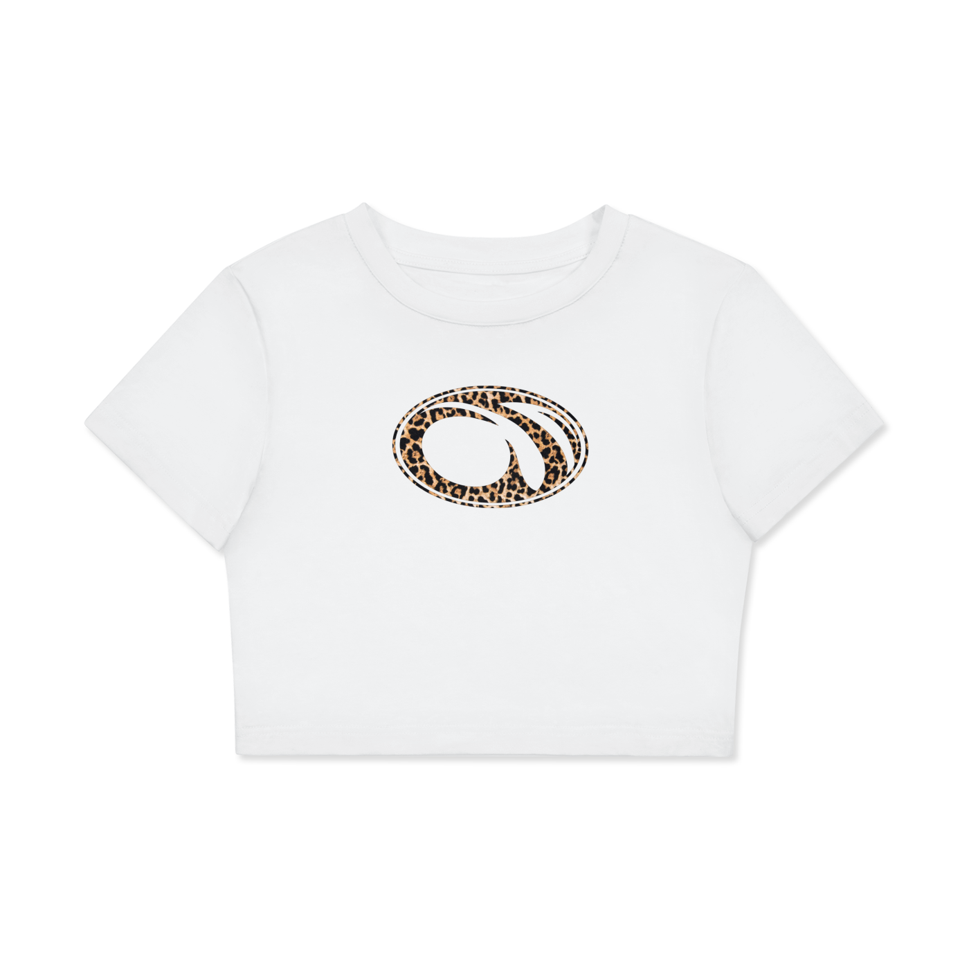White Leopard Print Crop Top